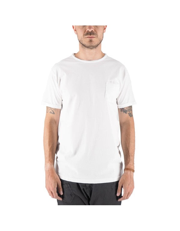 T-Shirt Girocollo 100% Cotone Con Taschino Shiro