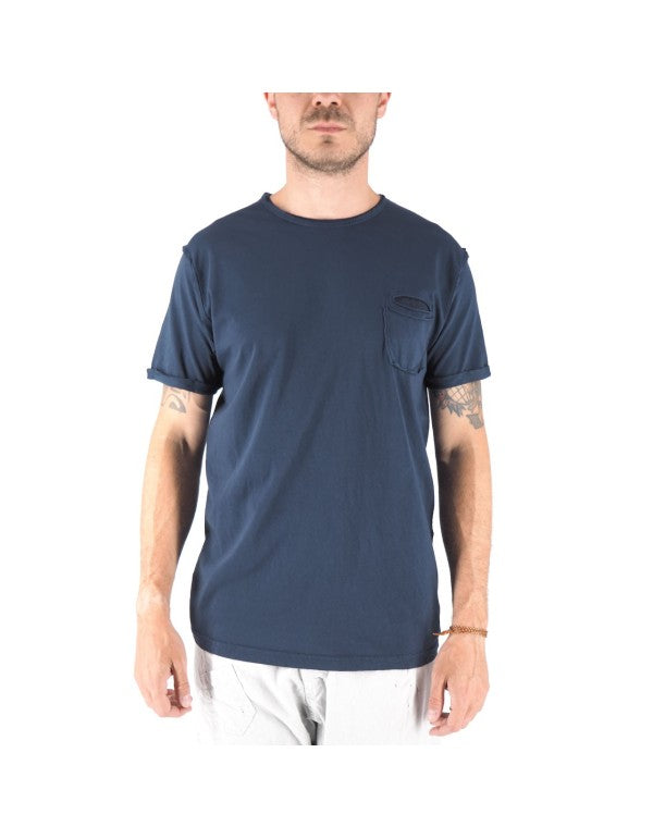 T-Shirt Girocollo 100% Cotone Con Taschino Shiro