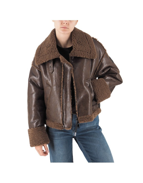 Giacca In Shearling Tabacco