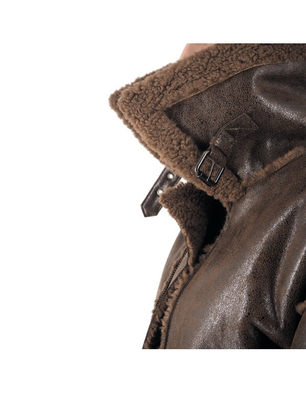 Giacca In Shearling Tabacco