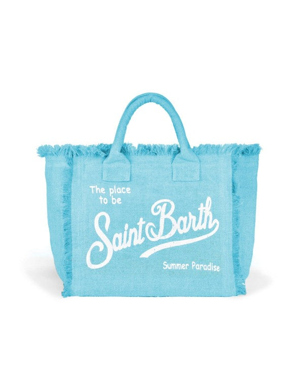 Light Blue Linen Vanity Bag