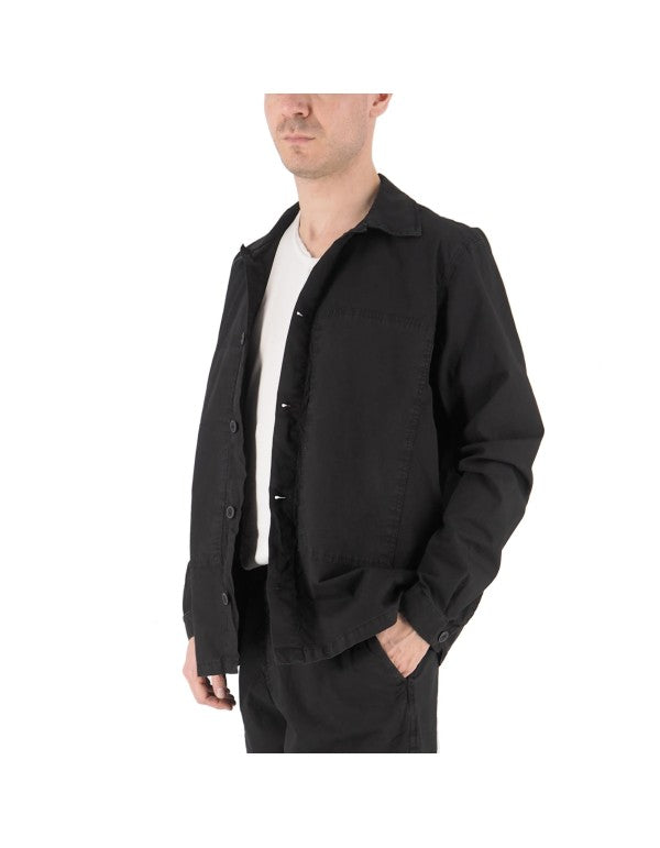 Black Gabardine Overshirt
