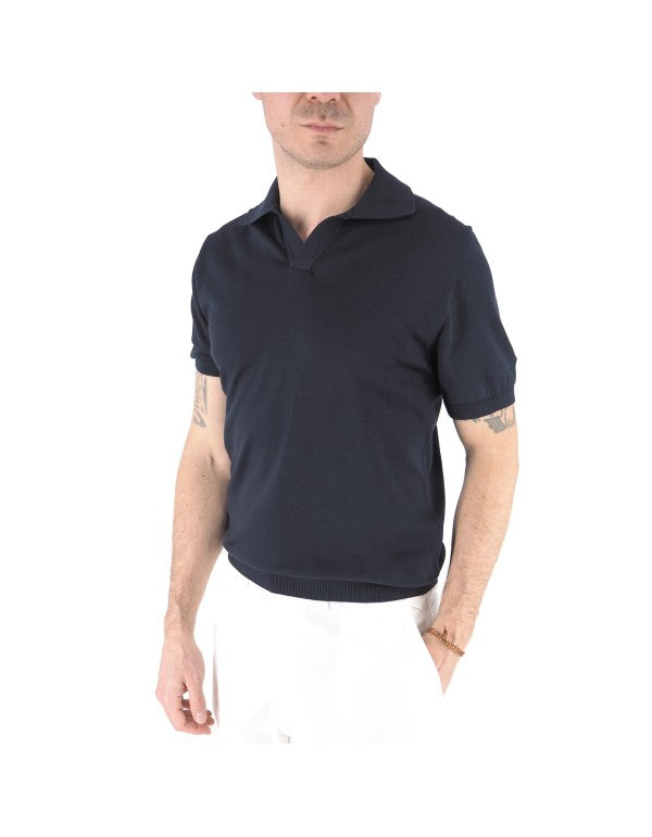 Polo In Maglia 100% Cotone Alassio Blu Navy