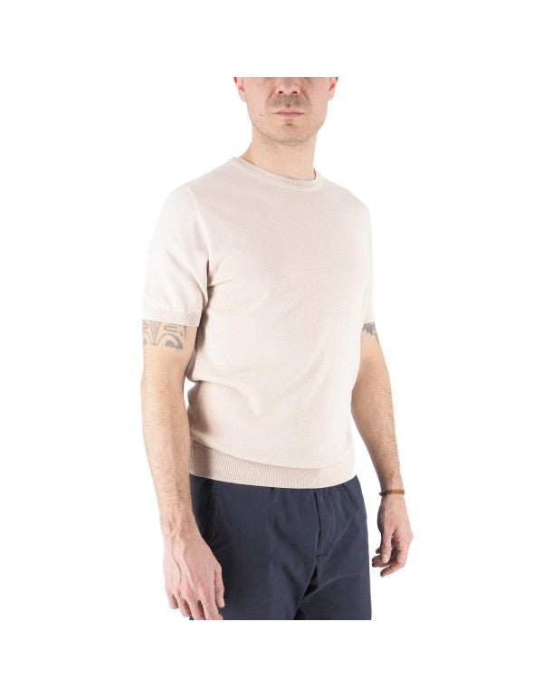 T-Shirt In Filo 100% Cotone Monterosso Sabbia