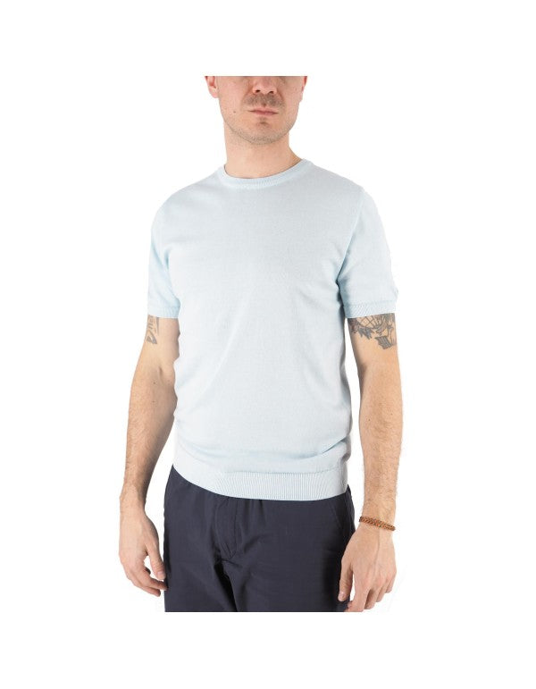 T-Shirt In Filo 100% Cotone Monterosso Acquamarina
