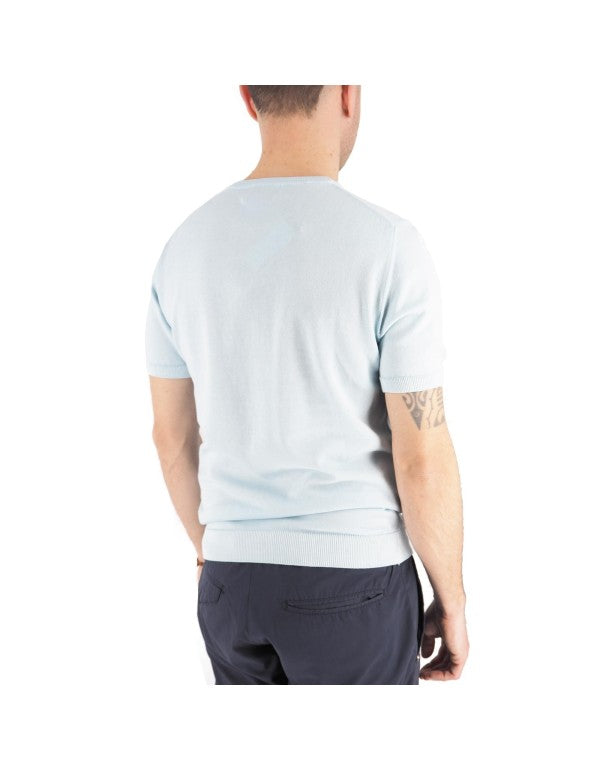 T-Shirt In Filo 100% Cotone Monterosso Acquamarina