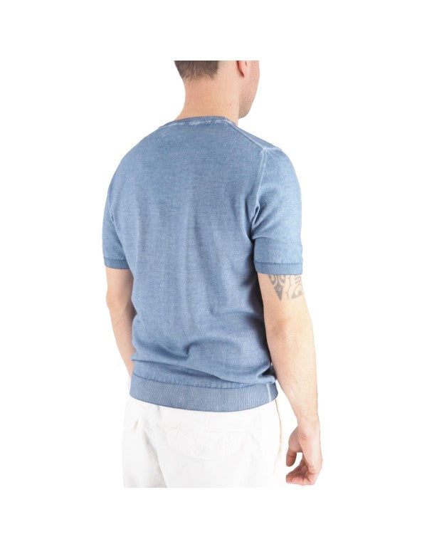 T-Shirt In Filo 100% Cotone Monterosso Avio