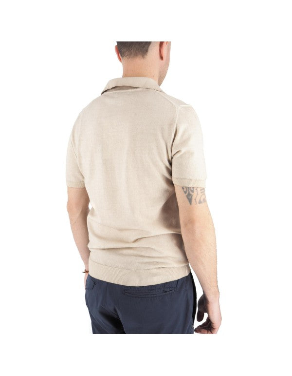 Polo In Maglia 100% Cotone Alassio Beige