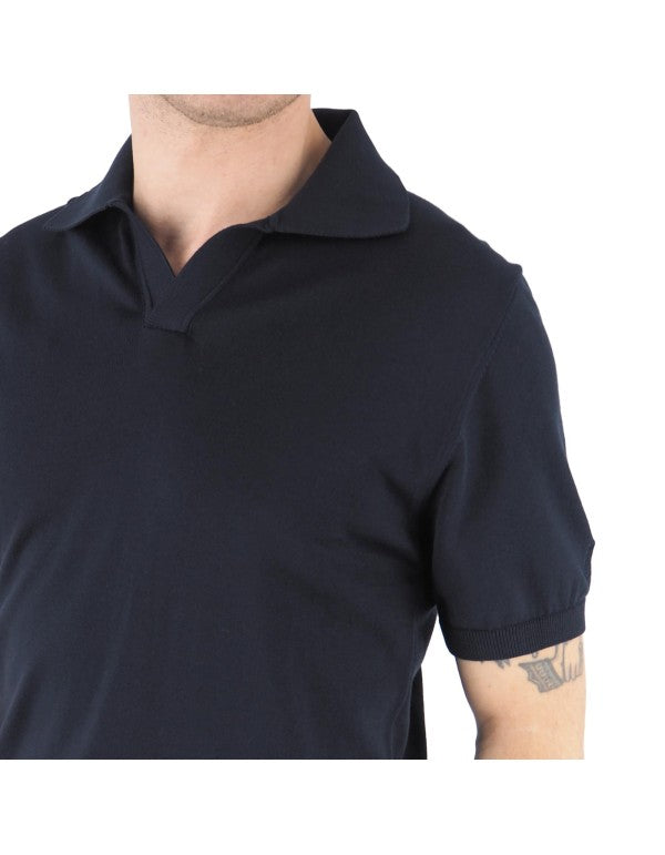 Polo In Maglia 100% Cotone Alassio Blu Navy