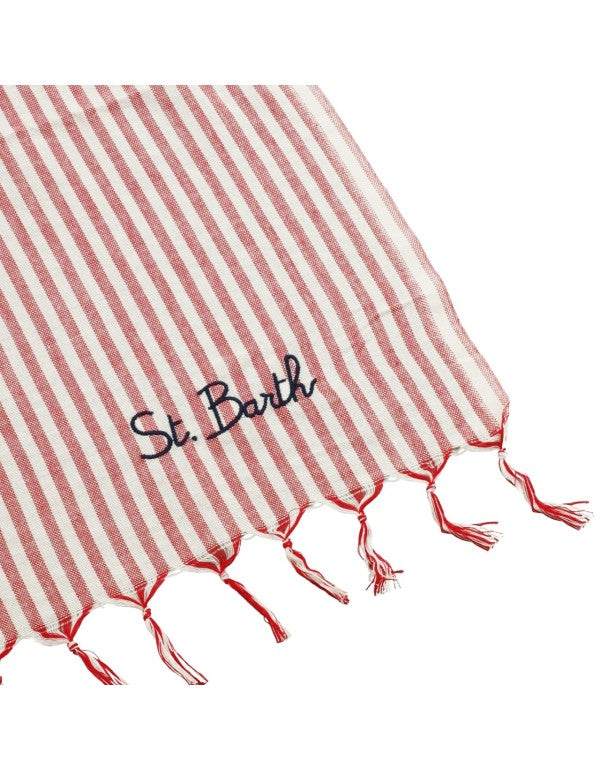 Ultra Light Beach Towel With Fringes Foutas Light N Stripes SV Emb