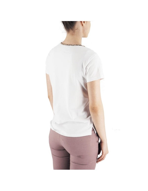 T-Shirt V Collar Leo White