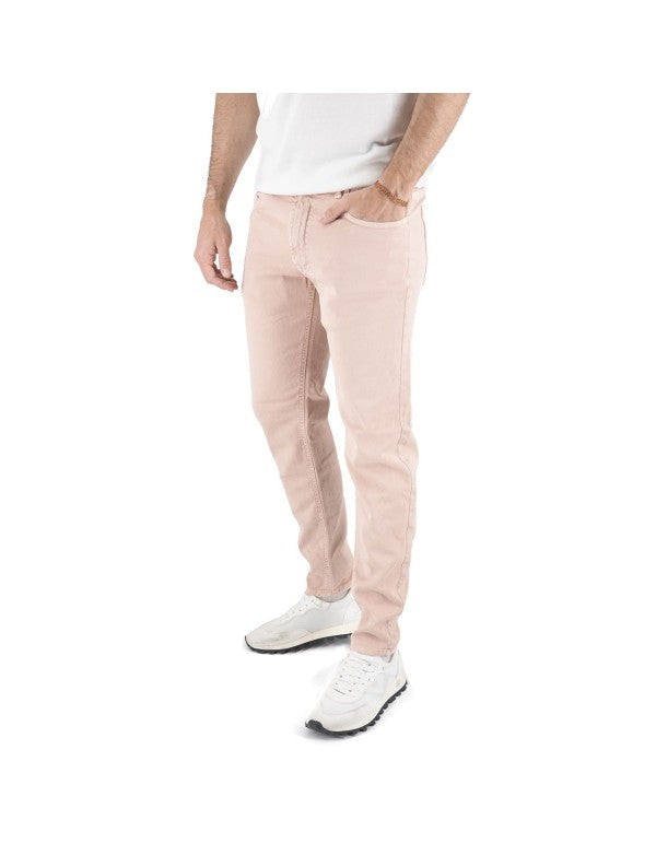 Pantalone In Bull Di Cotone Cipria