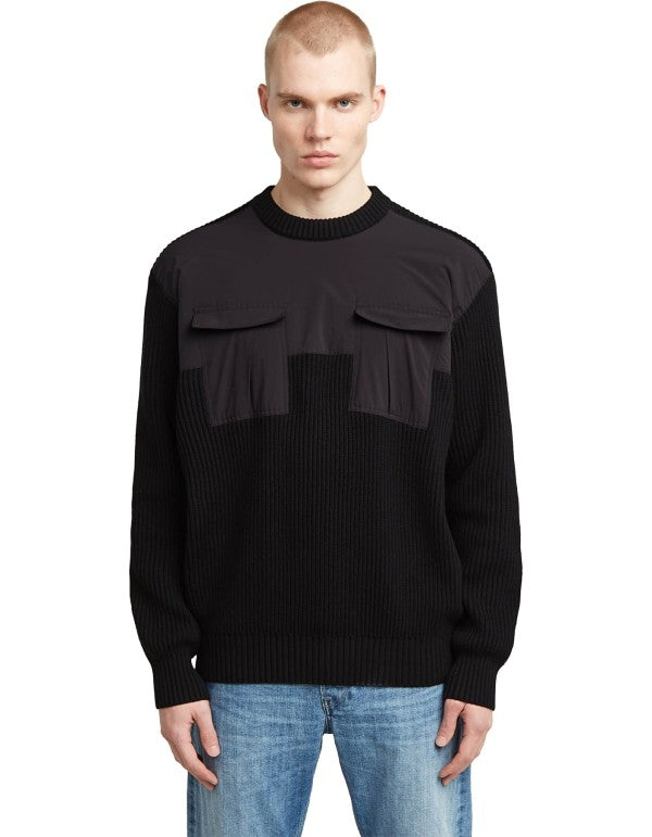 Maglia Woven Mix R Knit Dk Black