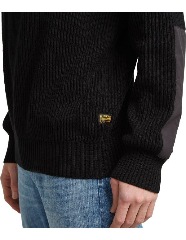 Maglia Woven Mix R Knit Dk Black