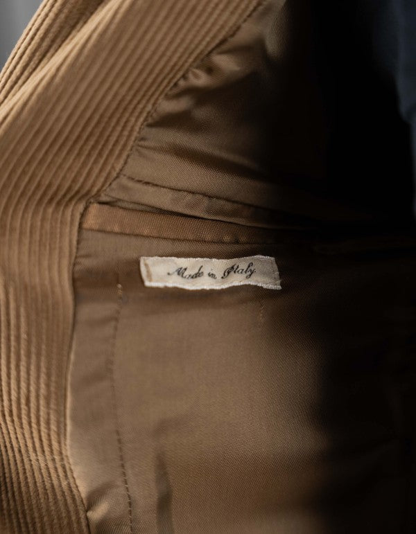 Corduroy Croped Blazer Cognac