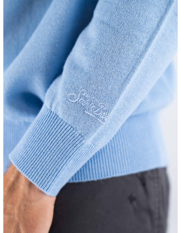 Maglia Regent Merino Cashmere Celeste