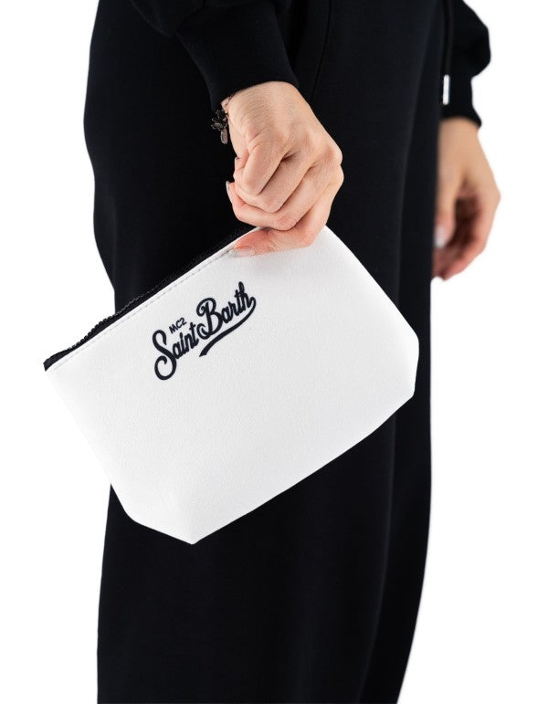 Aline Wool Effect Cortina Love clutch bag