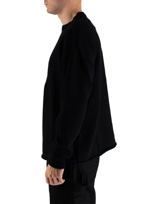 Black Sweater With Star Hole Black