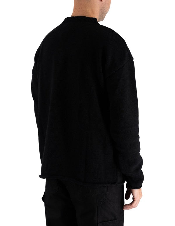 Black Sweater With Star Hole Black