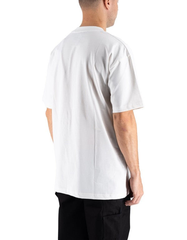 Offwhite Tee With Embroidered Stars On The Neck And Patch On Back Off White