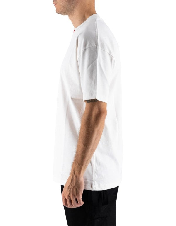 Offwhite Tee With Embroidered Full Hearth On The Neck And Patch On Back Off White