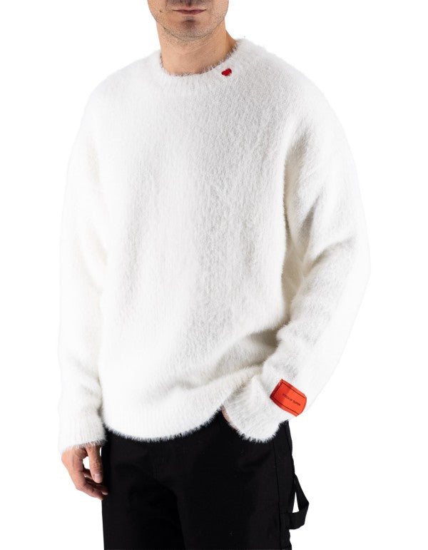 Offwhite Sweater With Embroired On Neck Anche Patch Off White