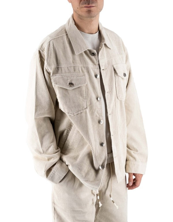 Overshirt In Velluto Cream