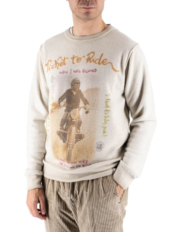 Maglia Girocollo Stampata Reversibile