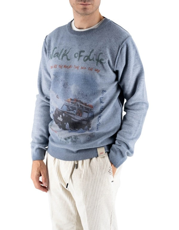 Maglia Girocollo Stampata Reversibile