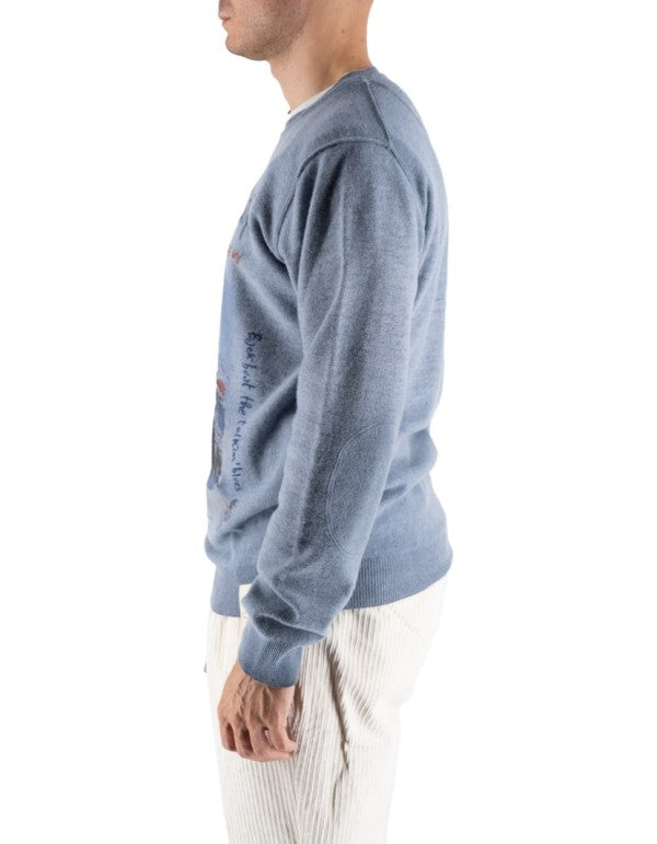 Reversible Printed Crew Neck Sweater