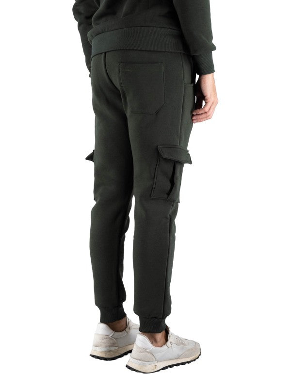 Basic Cargo Sweatpants Man Military