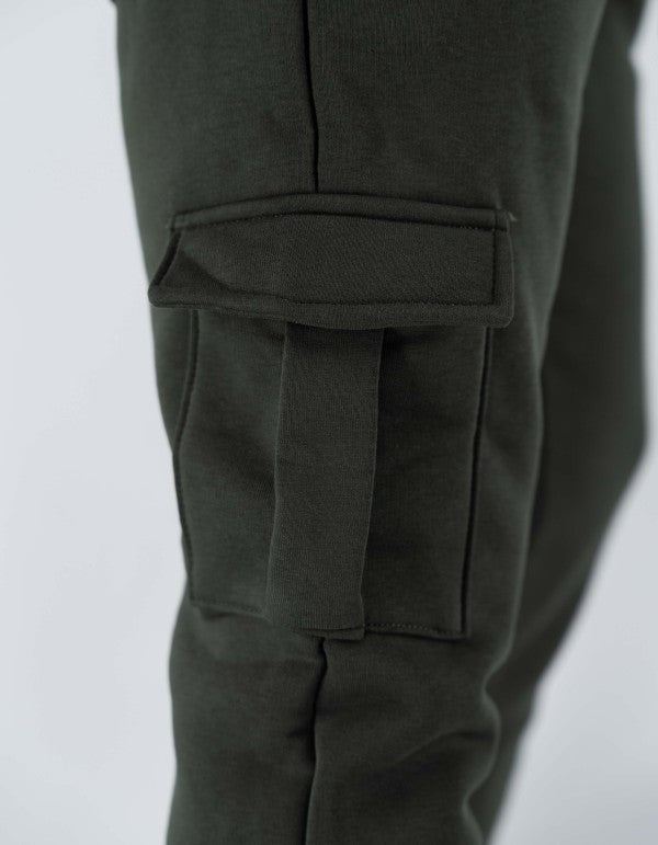 Basic Cargo Sweatpants Man Military