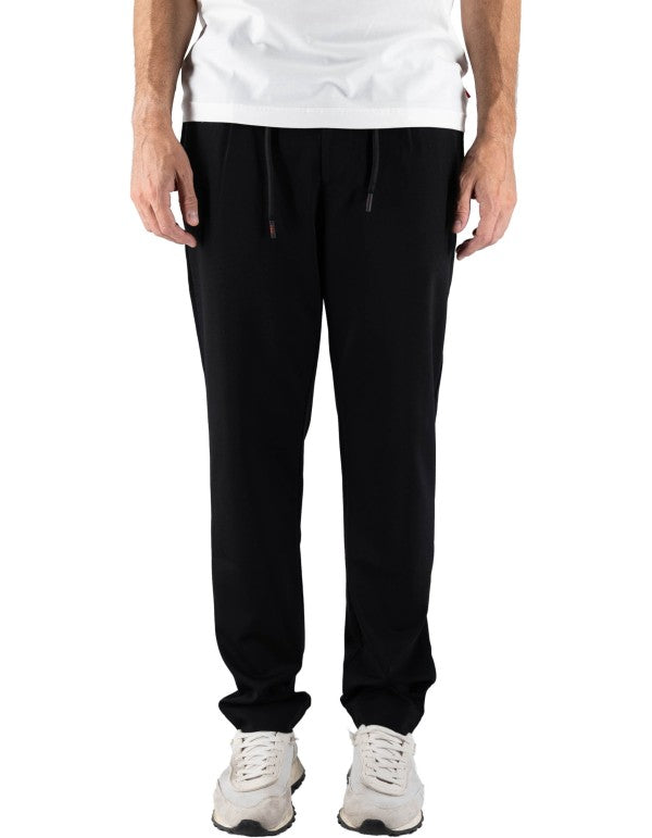 Men's Black Milan Stitch Trousers