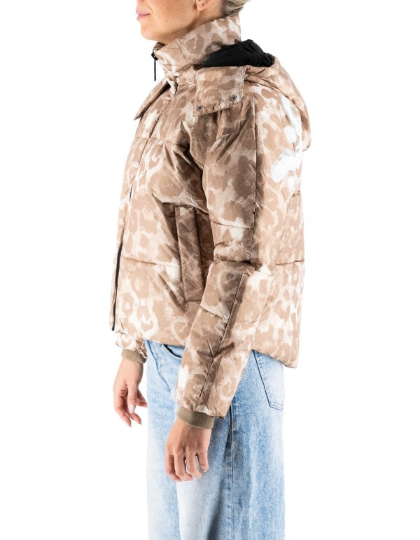 Piumino Donna Maculato Logo Glitter