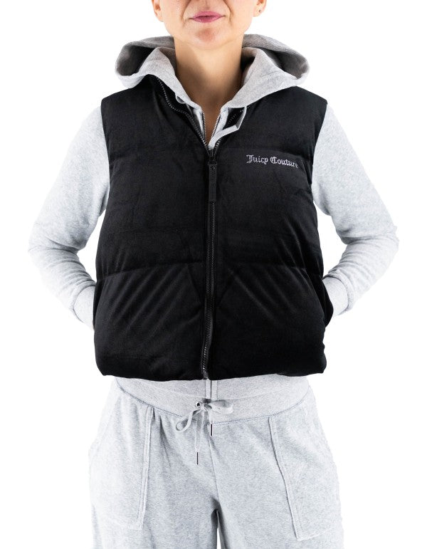 Lightening Velour Gilet Nero