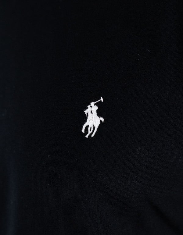 T-shirt Uomo Ralph Lauren Nera Manica Lunga con Logo Ricamato Bianco