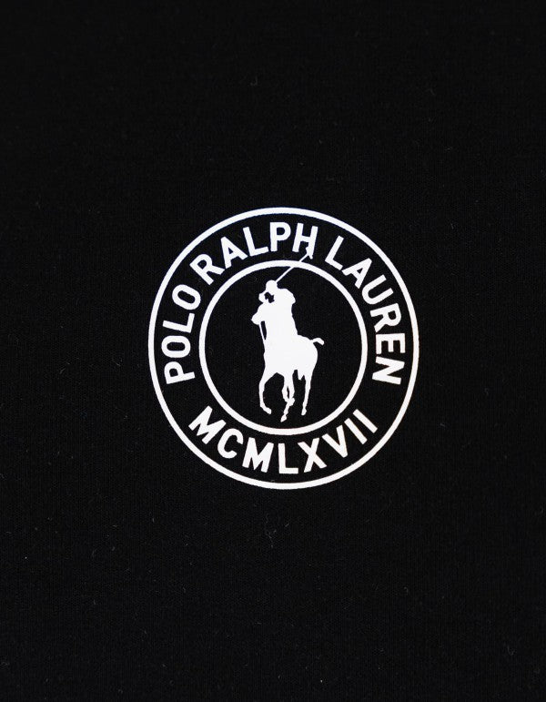 T-shirt Uomo Ralph Lauren Nera in Cotone Morbido con Logo Gommato