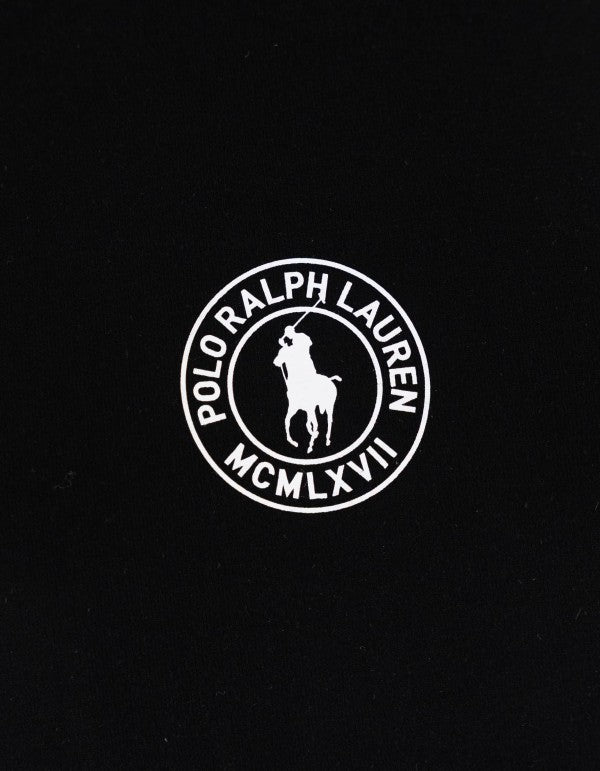 Felpa Uomo Ralph Lauren Nera con Cappuccio e Logo Bianco