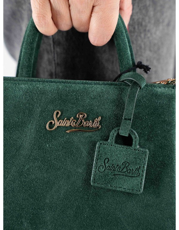 Green Suede Mini Shop Bag