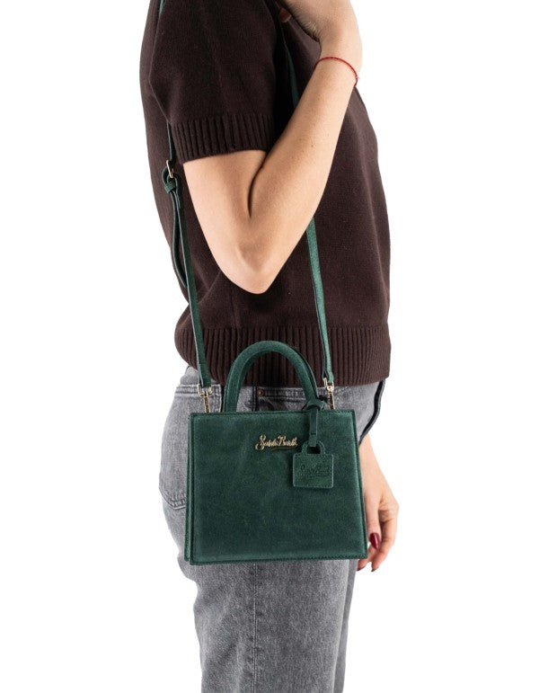 Green Suede Mini Shop Bag