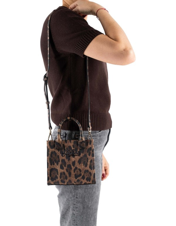 Mini Vanity Bag In Leo Print Leather