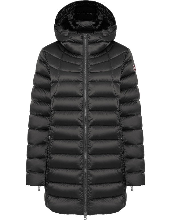 Piumino A Trapezio Con Cappuccio Full Zip