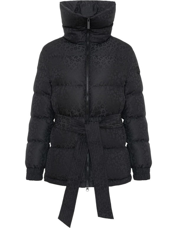 Piumino Animalier Con Cintura