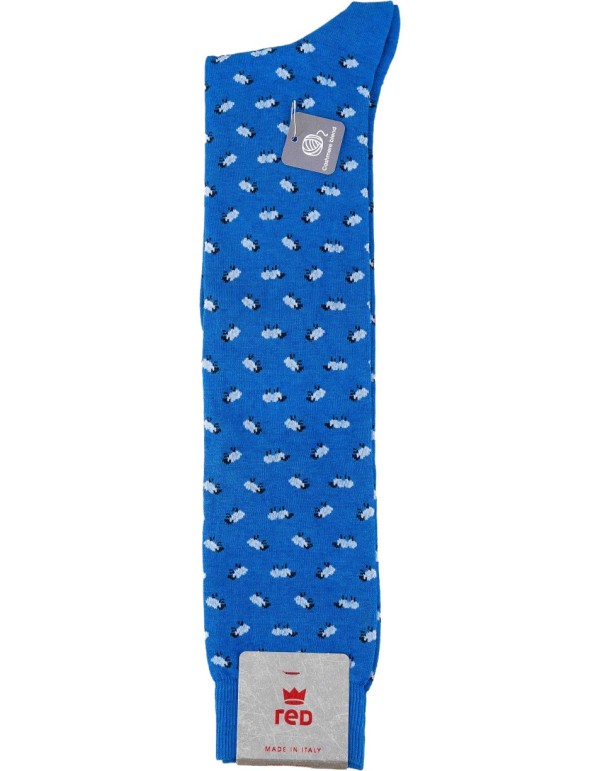 Calza Lunga Uomo Pecorelle Con Cashmere Cobalto