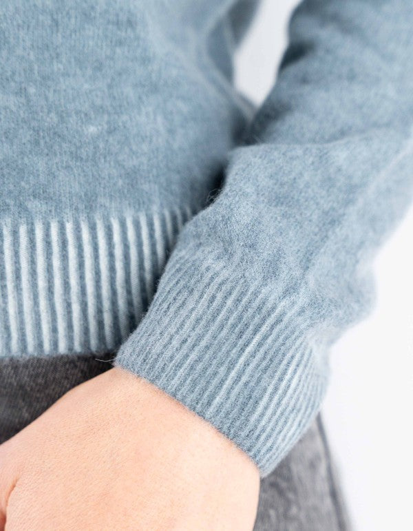 Inari Knit Polo Shirt Grey Blue