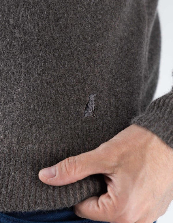 Maglia Goteborg Zip E Cappuccio Lana Cashmere Moro