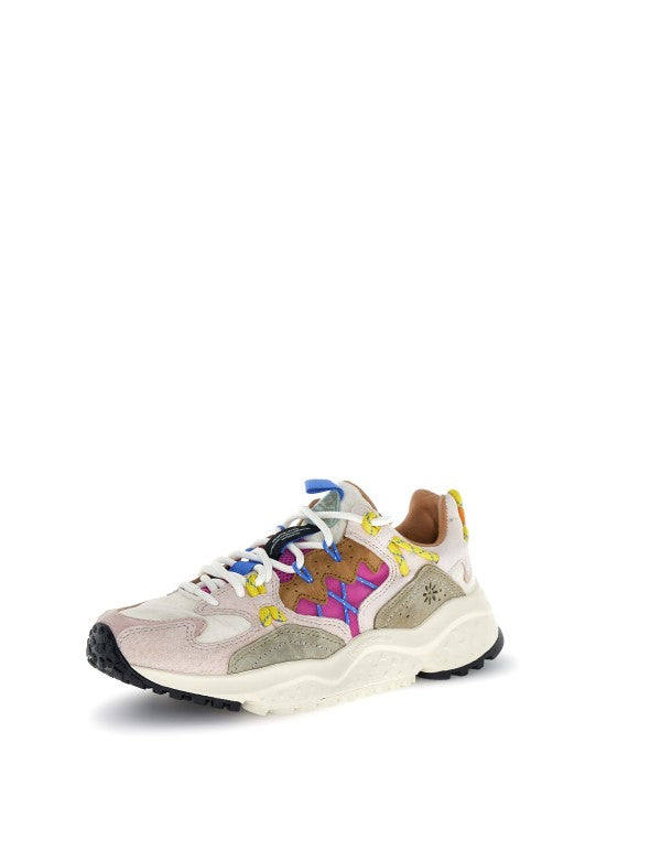 Yamabushi Woman Suede/nylon Ripstop Sneaker Powder-stone-fuchsia Pink