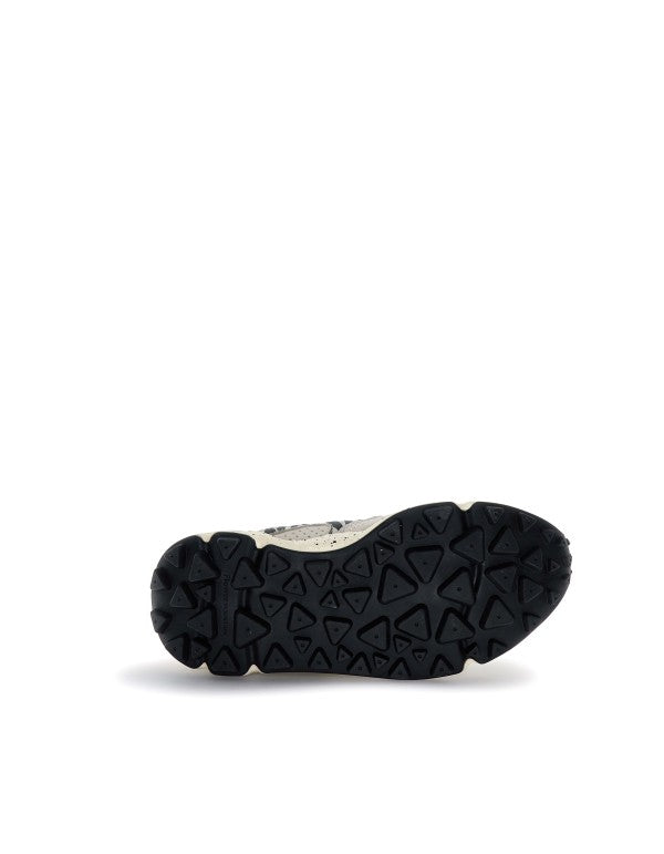 Yamano 3 Uni Suede/nylon/animal print sneaker Off White-black White.