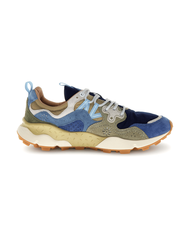 Yamano 3 Man Suede/nylon Navy-blue-khaki Bleu sneaker
