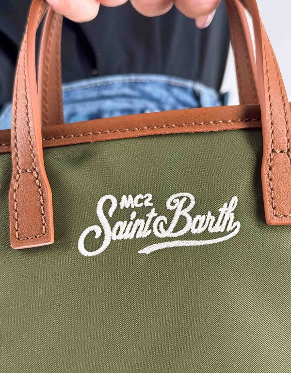 City Bag Mini Nylon Green Handbag 5218 Emb